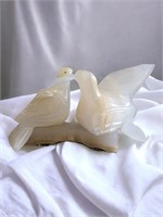 Carved Onyx Marble Love Birds
