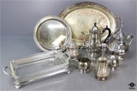 Silver Plate Serving Pieces / 11 pc