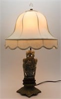 Chinese Carved Soapstone Floral Lamp