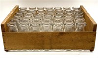 Vintage Wood Crate with (30) Half Pint Bottles