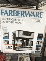 FARBERWARE COFFEE AND EXPRESSO MACHINE