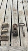 Concrete Tools, Wood Pulley, Hay Hook