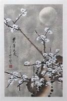 Asian Water Color of Plum Blossoms