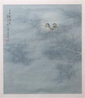 Chinese Painting of Birds in Tree