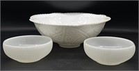 Milk Glass Bowls 13” x 4.5” and Smaller