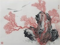 Tianxiang Yin Painting of Fish & Coral