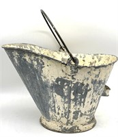 Painted Galvanized Metal Coal Bucket 11.5”