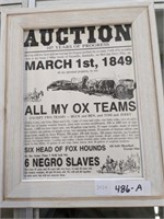 REPRINT VINTAGE AUCTION POSTER