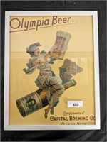 OLYMPIA BEER POSTER FRAMED