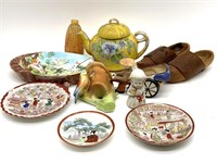 Wood Clogs, Porcelain Dishes, Figures, and More