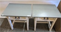 PR 1 DRAWER PAINTED/DISTRESSED END TABLES