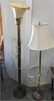 2 BRASS FLOOR LAMPS