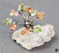 Tourmaline Tree On Quartz Base