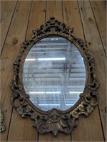 DECORATIVE GOLD FRAMED OVAL MIRROR