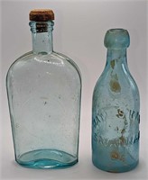 Antique 1870s James Ray "Blob Top" Glass Bottle &