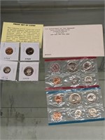 1972 MINT SET P & D, ASSORTED COINS