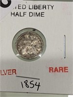 1854 SEATED LIBERTY HALF DIME