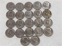 22 ALL DIFFERENT KENNEDY HALF DOLLAR