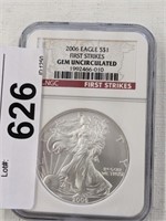 GRADED 2006 AMERICAN SILVER EAGLE