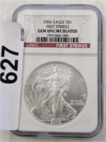 GRADED 2006 AMERICAN SILVER EAGLE