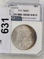 GRADED 1884 O MORGAN SILVER DOLLAR