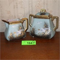 VINTAGE NIPPON? FLYING GEESE CREAMER & SUGAR