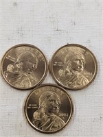 3 SACAJAWEA DOLLARS