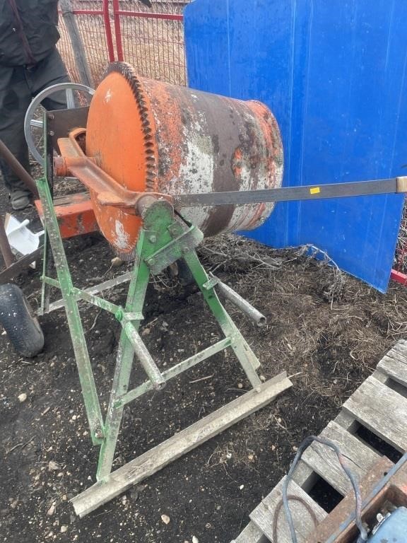 Cement mixer comes with electric motor