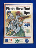 1978 Baseball Pitch, Hit, Run tips book