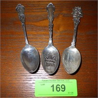 VINTAGE STERLING SILVER SOUVENIR SPOONS- ILLINOIS>