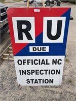 INSPECTION STATION DOUBLE SIDED METAL SIGN