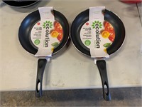 LOT OF 2 RED FRYING PANS