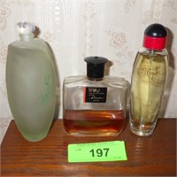 PERFUME BOTTLES (1) EMPTY (1) FULL (1) 1/3 FULL