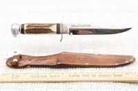 STAG HANDLE ORIGINAL BOWIE KNIFE W/SHEATH