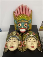 Vintage Asian wall Masks