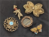 ART NOUVEAU BUTTERFLY BROOCH