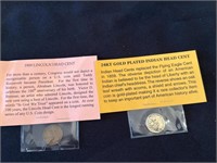 GOLD PLATE INDIAN HEAD AND LINCOLN CENTS