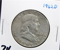 1962 D FRANKLIN HALF DOLLAR COIN