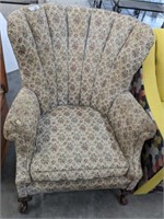 UPHOLSTERED CHANNEL BACK ARMCHAIR,