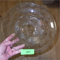 VINTAGE ETCHED FOOTED BOWL  12"