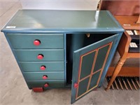 PAINTED 5 DRAWER 1 DOOR CHILD'S CHEST*