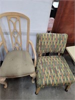 WOOD FRAME CHAIR W/ UPHOLSTERED SEAT/BACK,