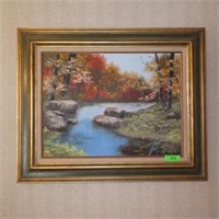 PAINTING ON CANVAS SIGNED MICHAEL FRAME (32 x 27)