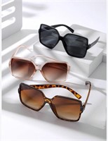 Women's 3Pairs Oversized Sunglasses