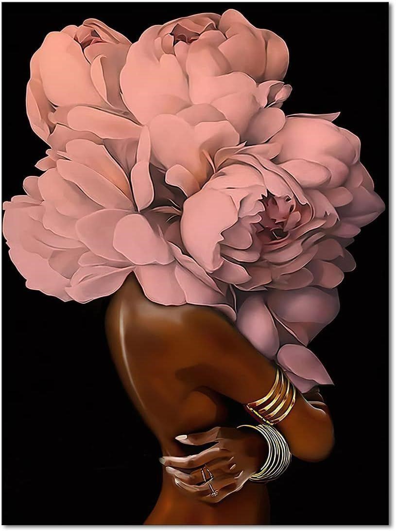 African American Wall Art Pink Flower