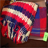 VINTAGE AFGHAN & WOOL? BLANKET