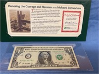 2013 $1 Bill Mohawk Ironworkers