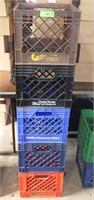 5 PLASTIC MILK CRATES 12 x 12