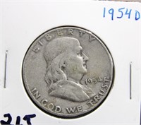 1954 D FRANKLIN HALF DOLLAR COIN