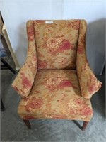 UPHOLSTERED FLORAL ARMCHAIR